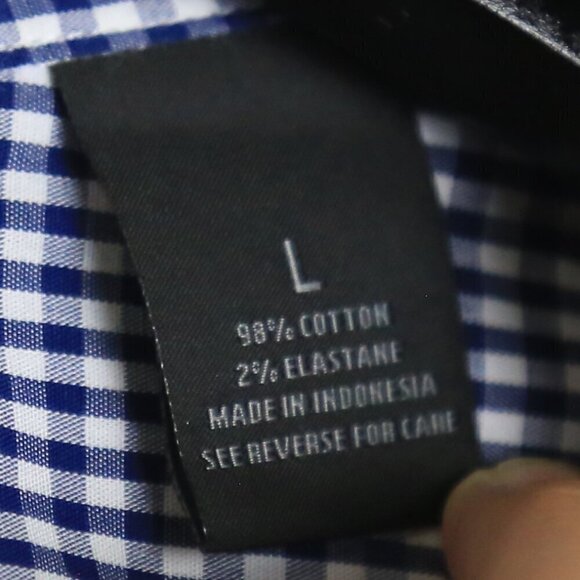 The Men's Bloomingdale's Gingham Button Down Stretch Fabroc Size Large - Picture 4 of 11